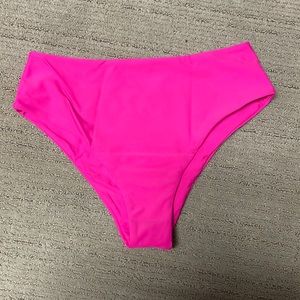 Hot pink high waisted bikini bottoms